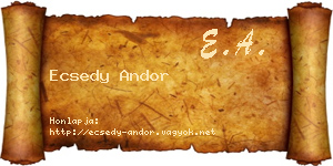 Ecsedy Andor névjegykártya